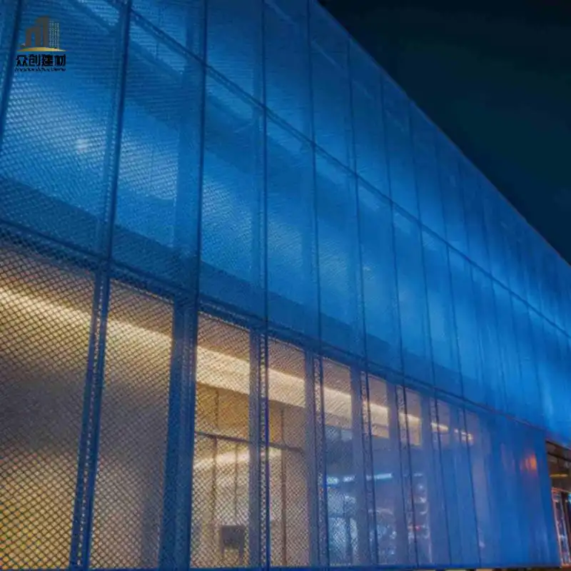  PVDF Coated Aluminum Expanded Mesh Facade | Custom Architectural Metal Cladding